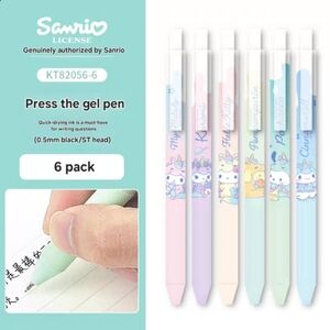 Hello Kitty & Friends Pastel Gel Pen Set – 6 Pack